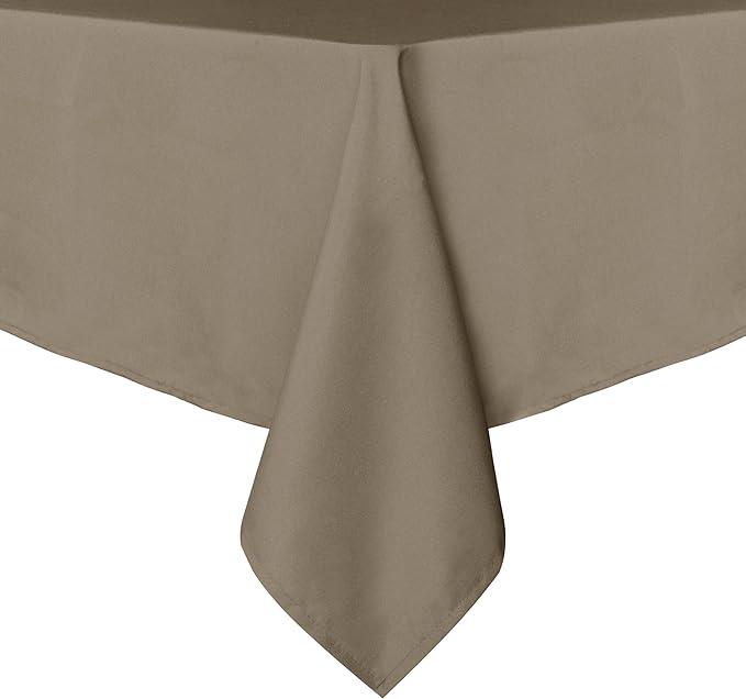 sancua Rectangle Tablecloth - 60 x 120 Inch - Stain and Wrinkle Resistant Washable Polyester Table Cloth, Decorative Fabric Table Cover for Dining Tables, Buffet Parties and Camping, Taupe