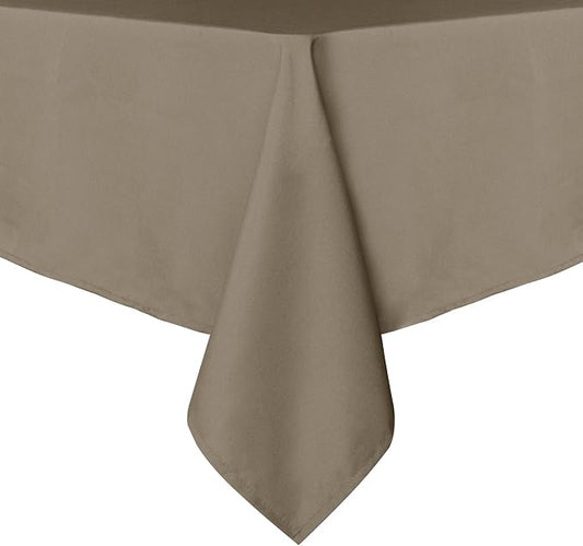 sancua Rectangle Tablecloth - 54 x 120 Inch - Stain and Wrinkle Resistant Washable Polyester Table Cloth, Decorative Fabric Table Cover for Dining Tables, Buffet Parties and Camping, Taupe