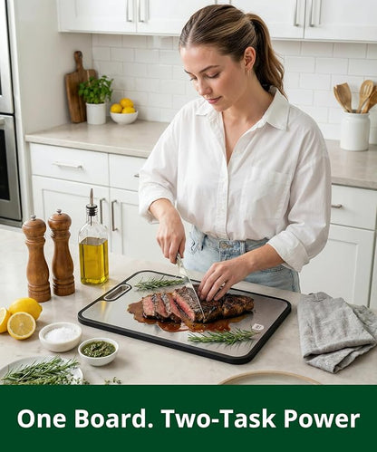 ROYAL CRAFT WOOD Cutting Board with Juice Groove - Kitchen Chopping Board for Meat Cheese and Vegetables, Heavy Duty Serving Tray