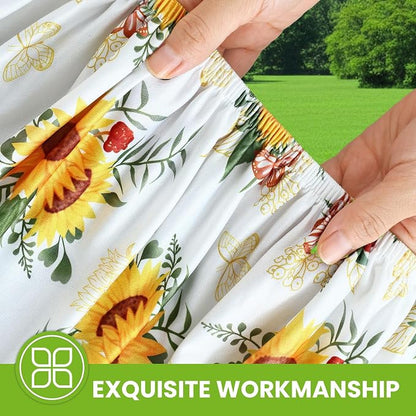 Smiry Spandex Fitted Tablecloth for 4 Foot Rectangle Tables, Washable Picnic Table Cover with Elastic, Stretch Reusable Table Cloth for Outdoor, Camping, Dining & Kitchen (Sunflower, 30"x48")
