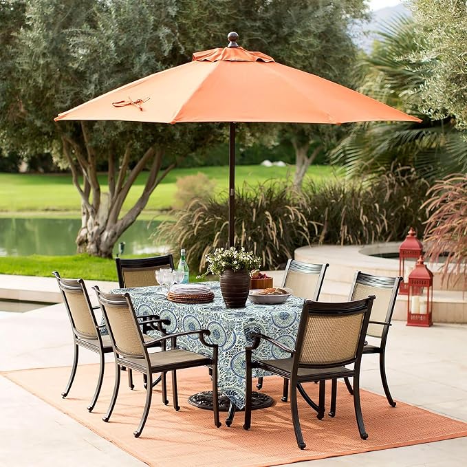 LVTXIII Rectangle Outdoor Tablecloth with Umbrella Hole and Zipper, Water-Repellent 60 x 84 Inch Patio Table Cover for Picnic, Garden, Backyard Dining, Coastal Medallion