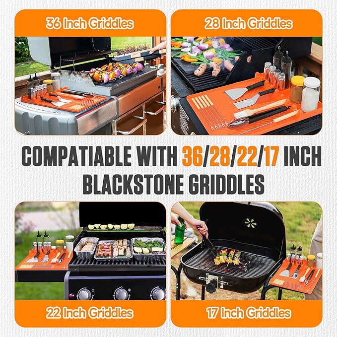 Griddle Accessories for Blackstone – Blackstone Silicone Mat & Grease Cup Liners (2 Pack) – Fits 17” 22” 28” 36” Griddles – Gifts for Men Husband