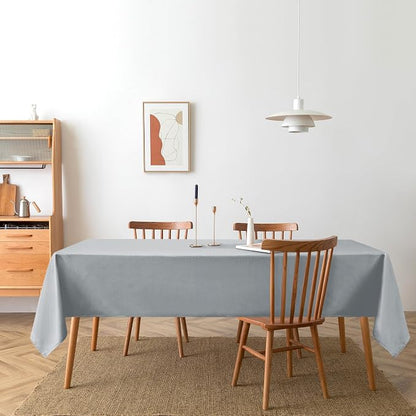 DWCN Rectangle Tablecloth - 60 x 102 Inch - Waterproof Stain and Wrinkle Resistant Washable Table Cloth, Decorative Fabric Table Cover for Kitchen Dining Room Party and Outdoor Use, Silver Grey