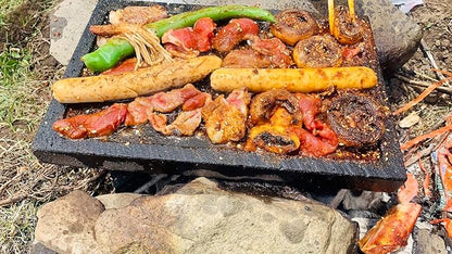 WANLIAN Lava Grill Steak Stone,Grilling Stone,Tabletop Grill Cooking Stone,11.8x7.9 x1in Grilling Plate for Oven and Barbecue Cooking Meat,Fish,Vegetable and Pizza