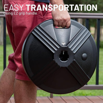 US Weight Durable 50 Pound Fillable Umbrella Base Designed to be Used with a Patio Table