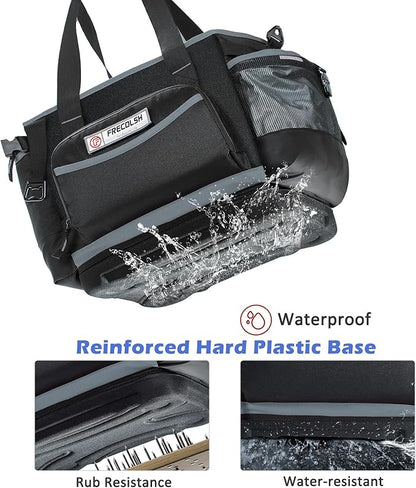 Large BBQ Organizer with Molded Hard Base, Compatible with Blackstone Outdoor Utensil Bag for Camping, Picnic & Tailgating, Portable Cooking Accessories Tote, Gift for Men