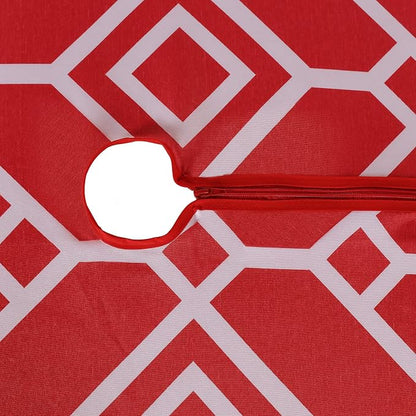 LUSHVIDA Moroccan Outdoor Round Tablecloth with Umbrella Hole and Zipper, 60 Inch Red, Waterproof Wrinkle Free Table Cloth Decorative Fabric Washable Table Cover for Patio, Party, Picnic