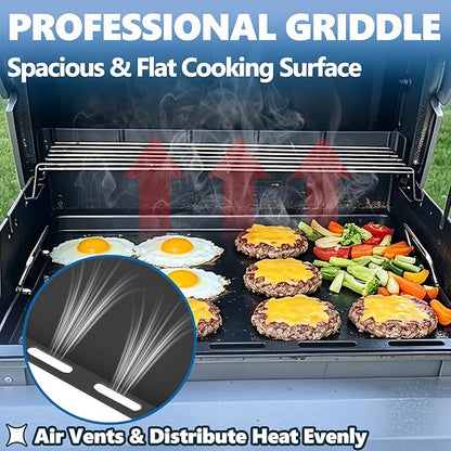 SafBbcue Full Size Griddle Insert for Weber Spirit 400 Series Flat Top Grills, Carbon Steel Griddle Insert for Weber Spirit E425/435 EP425/435 SP425/435 EX425 EPX435 Grill Replacement Parts, Non-stick