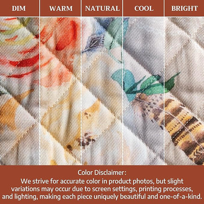 Maison d'Hermine Oven Gloves 100% Cotton Oven Mitt 7" x 13" with Loop Heat Resistant BBQ Cooking Gloves Baking Grilling Kitchen Hotel Home Farmhouse Spring Summer (Pack of 1, Ibiza - Beige)