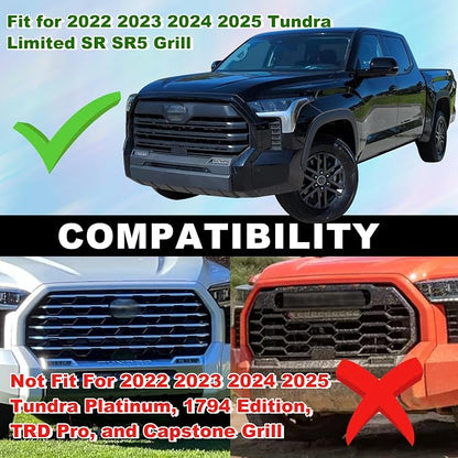 Led Grille Grill Lights for Toyota Tundra Limited SR SR5 2022-2026 Amber | Front Grille raptor light 22 23 24 25 26 tundra accessories ,15watts,4300k, 5 in 1