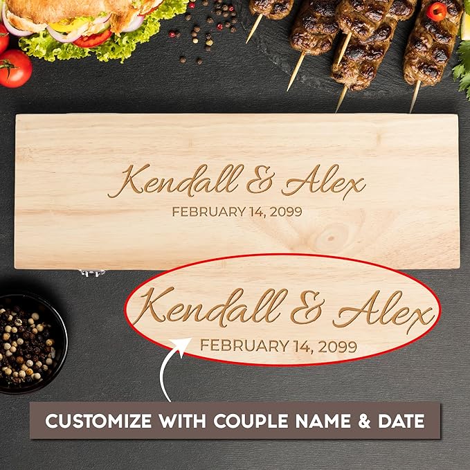 Personalized Grill Set for Housewarming Gifts for Couple & Family, New Homeowners, Barbeque Grill, 11 pc Grill Accessories, BBQ Grill, Realtor Closting Gifts, New Apartment Gifts, New Home Gifts