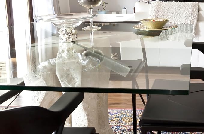 Tempered Glass Table Top 40 Inch Square Flat Edge Clear Surface 1/4 Inch Thick for Home Office or Outdoor Furniture by Fab Glass and Mirror