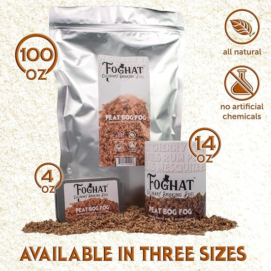 Cocktail Smoker Wood Chips - 14oz Peat Bog Fog Shavings for Smoker, Whiskey & Drink Infuser Kit - All Natural, Culinary Wood Smoking Chips for Hand held Cocktail Smoke Gun & Drink Smokers