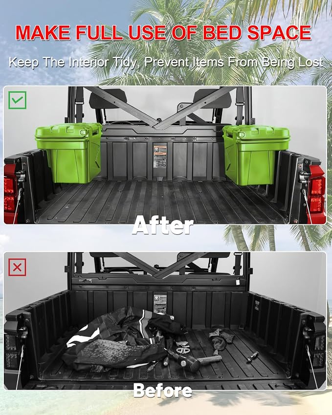 StarknightMT UTV Bed Box 6 GAL Waterproof Cargo Storage Compatible with Polaris General 1000 2016-2023 Ranger/XP 1000 900 570 500 Accessories Parts SXS Tool Box