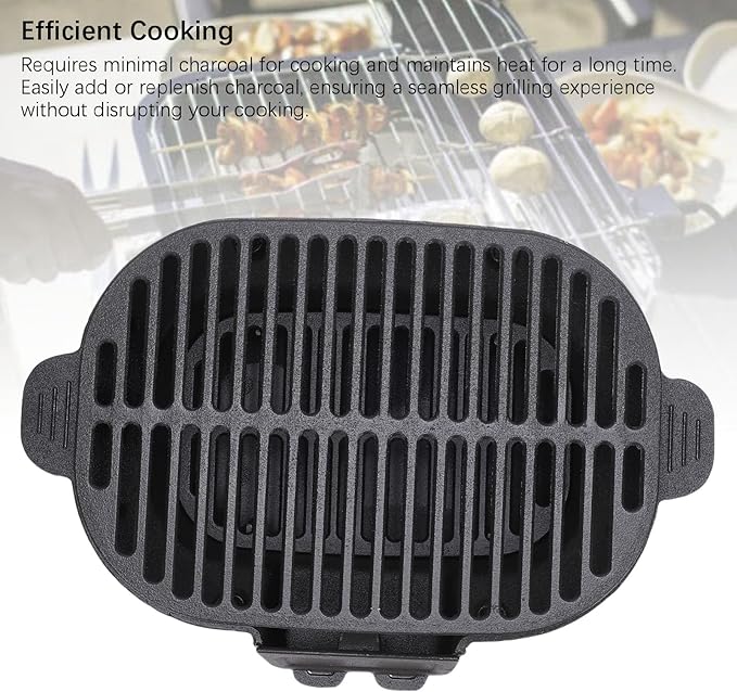 Small Hibachi Grill, Portable Charcoal Grill, Even Heat Distribution, Japanese Yakitori Camping Grill for Camping Backyard Barbecue Cooking