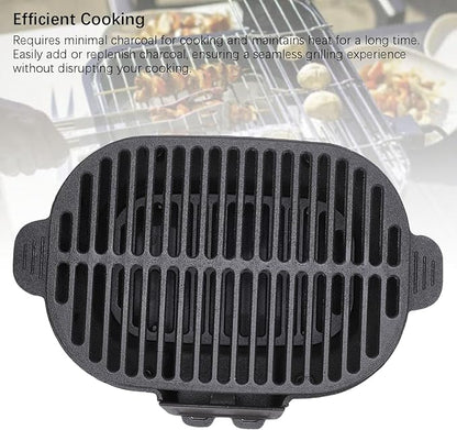 Small Hibachi Grill, Portable Charcoal Grill, Even Heat Distribution, Japanese Yakitori Camping Grill for Camping Backyard Barbecue Cooking