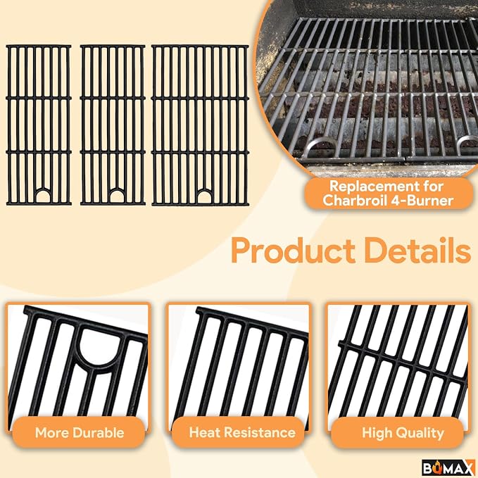 BQMAX 17 Inch Grill Grate for Charbroil Performance 4 Burner Grill 463354021 463365522 463352521 463366022 463351221 G426-0005-W1, Cooking Grate for Charbroil Grill Replacement Parts 4 Burner