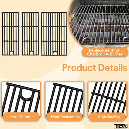 BQMAX 17 Inch Grill Grate for Charbroil Performance 4 Burner Grill 463354021 463365522 463352521 463366022 463351221 G426-0005-W1, Cooking Grate for Charbroil Grill Replacement Parts 4 Burner
