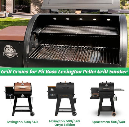 Grill Grates for Pit Boss Lexington 500 540 Series Stainless Steel Cooking Grid Grate Grilling Rack Wood Pellet Smoker Pitboss PB540 PB500LX-005 Replacement Parts 31172 BBQ Accessory