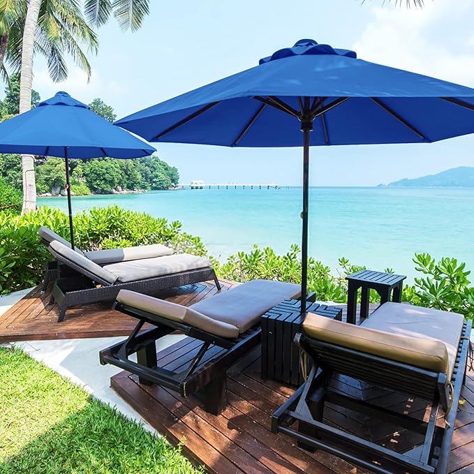 10 FT 6/8 Rib Umbrella Canopy Replacement Outdoor Market Patio Table Umbrella Strong and Thicck Canopy Cover for Backyard Garden Courtyard Swimming Pool Lawn (Canopy ONLY)