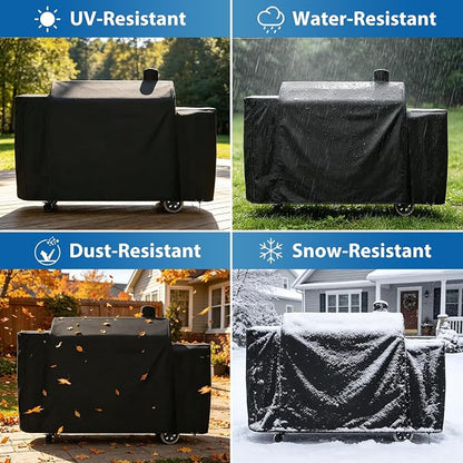 Grill Cover for Pit Boss Pro Series 1100 Combo Grill, 600D Waterproof | Fits PB1100PSC1 PB1100PSC2 Pro Series 1100 Triple-Function Pellet Gas Grill, PB1230 PB1230SP Sportsman 1230 Combo Grill