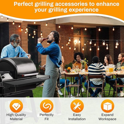 Small Pop-Lock Front Rack for Traeger P.A.L. Series,(26.25" x 10"), Universal Heavy-Duty Steel Grill Shelf, Fit for Traeger Woodridge Pro Accessory