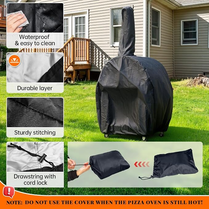 Waterproof Outdoor Pizza Oven Cover, Suitable for 32.5" Pizza Oven, UV & Dust Resistant Cover