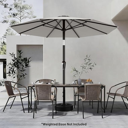 AreShark 9 FT Patio Umbrella for Outdoor, Outdoor Table Umbrella with Push Button Tilt and Crank, Outdoor Patio Umbrellas with 8 Sturdy Ribs for Market, Garden, Pool (Light Gray)
