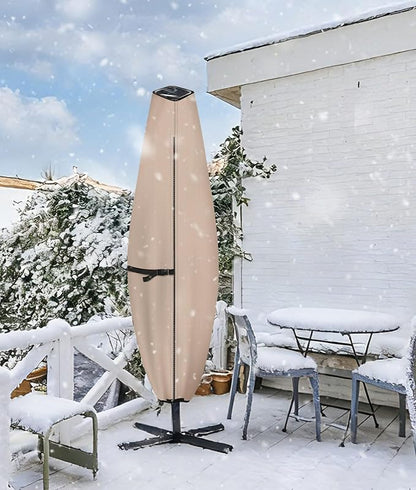 ULTCOVER Patio Parasol 600D Waterproof Clear Top Outdoor Umbrella Cover - Fits Solar Umbrella 8-11 Feet