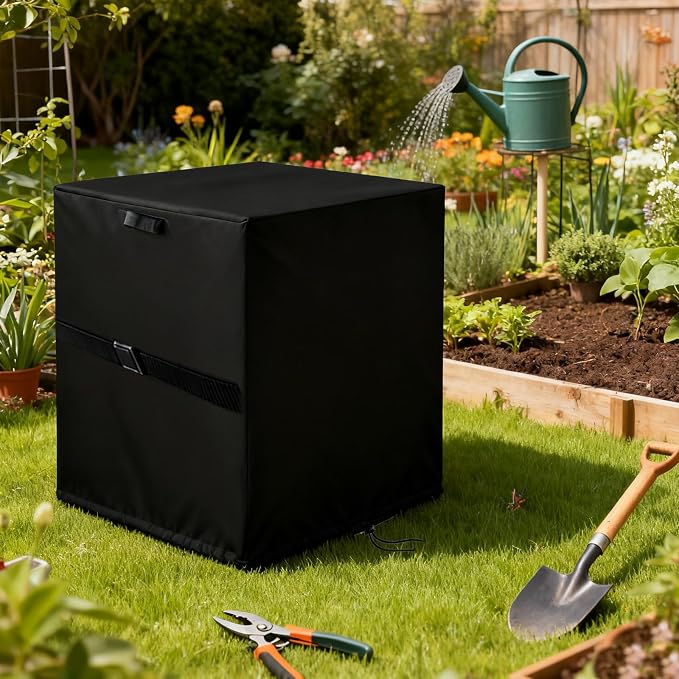 Deck Box Cover for Keter 30 Gallon / for Greesum 31 Gallon | Deck Box Cover for Outside, Waterproof Resin Storage Box Bin Covers Patio Furniture Side Table Cover- 23"L x 18"W x 22"H