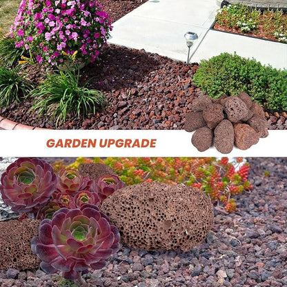 onlyfire Red Lava Rock 10 Pounds Volcanic Lava Stones for Indoor Outdoor Fire Pits Fireplaces Gas Logs and Landscaping, 2.75-5 Inch