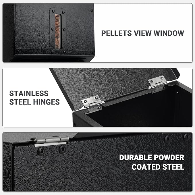 Stanbroil Pellet Grill Hopper Extension, Pellet Smoker Accessories for Traeger Pro Series 22, 34, 575, 780, Tailgater 20, Junior 20, Bronson 20, Black