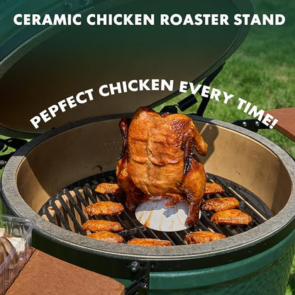 Ceramic Chicken Roaster Rack, Beer Can Chicken Holder Stand Vertical Poultry BBQ Cooking Accessories for Grill, Oven or Smoker