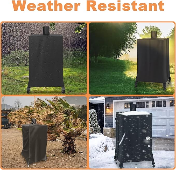 Grill Cover for Nexgrill Oakford 1400 Vertical Pellet Smoker Grill, Heavy Duty Waterproof UV Resistant Nexgrill Oakford 1400 Grill 700-0013 Cover