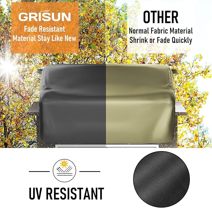 Grisun 39 Inch Built-in Grill Cover for Weber and KitchenAid Built in Gas Grills, Bull Outdoor Kitchen & Grill Head Cover, Heavy Duty Waterproof BBQ Grill Cover with Handle, Black