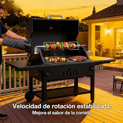 Rotisserie Grill Kit, Rostizador Para Asador Heavy Duty 304 Stainless Steel 15Kg 2.5Rpm Automatic Rotating Bbq, Rostizador Para Asador Ber For Backyard Camping Suckling Pig Chicken Sheep (Us Plug
