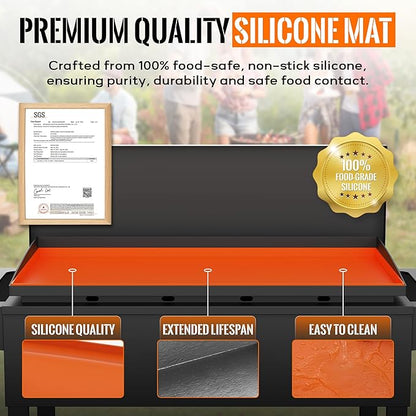 17” Silicone Griddle Mat for Blackstone - Heavy-Duty Food-Grade Griddle Cover & Full Surface Protection, Waterproof, Rust & Dust-Proof, Essential Blackstone Griddle Accessories for Outdoor BBQ