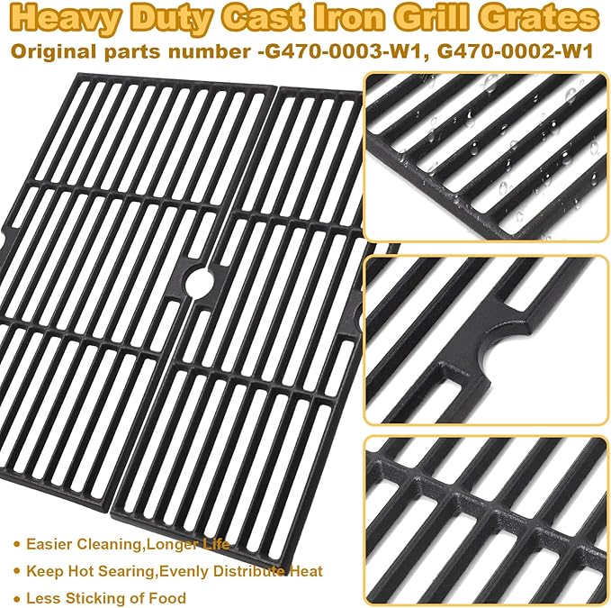 Replacement Grill Parts for Charbroil Performance 5 Burner 463347519 463275517 463347518 18" Grill Grate Burner Heat Plates for Char-Broil 4463243519 463373019 463243518 463373319 Gas Grill Parts Kit