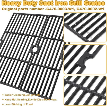 Replacement Grill Parts for Charbroil Performance 5 Burner 463347519 463275517 463347518 18" Grill Grate Burner Heat Plates for Char-Broil 4463243519 463373019 463243518 463373319 Gas Grill Parts Kit