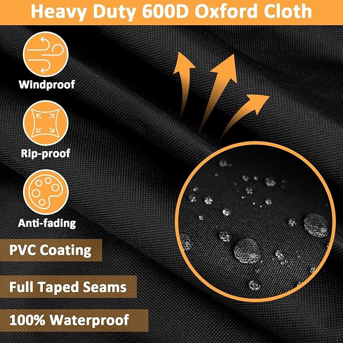 Grill Cover for Pit Boss 700FB, 700D, 700S, 700SC Wood Pellet Series Grills, Replace for Pit Boss 73701, 600D Heavy Duty Waterproof Fade Resistant Grill Cover for Pitboss