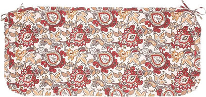 Magpie Fabrics Patio Bench Cushion Cover 48x18x3 Inch, NO Insert! Water Resistant Outdoor Loveseat Replacement Cover with Zipper (Botanical Red Orange)