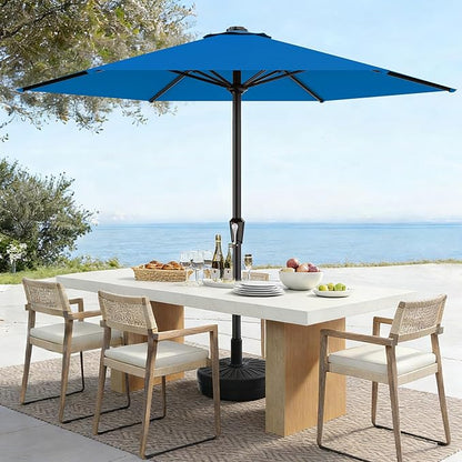 AreShark 11 FT Patio Umbrella for Outdoor, Outdoor Table Umbrella with Push Button Tilt and Crank, Outdoor Patio Umbrellas with 6 Sturdy Ribs, Patio Umbrellas for Market, Garden, Pool (Royal Blue)