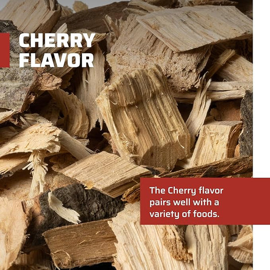 Camp Chef Premium Hardwood Chips - Wood Chips for Smoking & Outdoor Grilling - Compatible with Pellet Grills, Smokers & Barbecues - Made in The USA - Cherry, 192 cu in