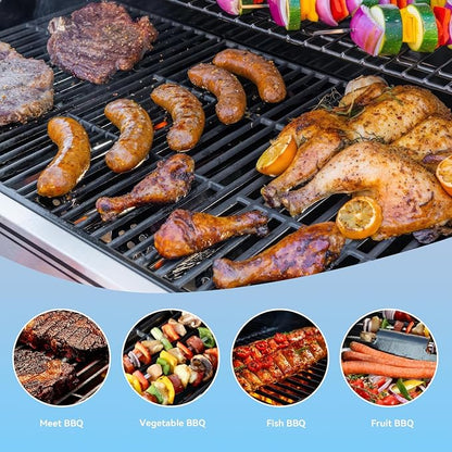 17" Grill Grates for Charbroil Performance 5 Burner 463448021 463449021 463450022 463451022 463455021 463458021, Cast Iron Replacement Parts for Charbroil 463448021, G426-0004-W1 G426-0005-W1