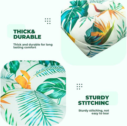 DANGHOOGY Wicker Chair Cushions, Waterproof Outdoor Loveseat Cushions for Patio Furniture, Tufted Wicker Furniture Cushions, 1 Loveseat and 2 U-Shaped Cushions (Yellow Leaf)