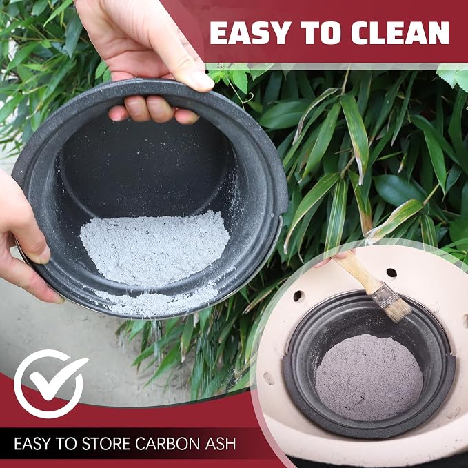 Cast Iron Ash Can with Handle for Kamado Joe Junior Grill, High Temperature Resistance Heavy Cast Iron Charcoal Ash Collector for Kamado Joe JR Accessories