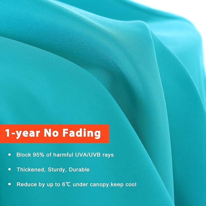 ABCCANOPY 9ft Outdoor Umbrella Replacement Top Suit 8 Ribs (Turquoise)