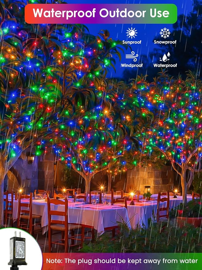 66FT 200 LED RGB Color Changing Fairy Lights with Remote for Outdoor Indoor | 128+ Modes, Brightness and Speed Adjustable, Timer, Waterproof String Lights for Bedroom Garden Halloween Christmas Decor