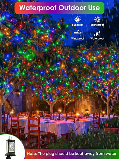 66FT 200 LED RGB Color Changing Fairy Lights with Remote for Outdoor Indoor | 128+ Modes, Brightness and Speed Adjustable, Timer, Waterproof String Lights for Bedroom Garden Halloween Christmas Decor