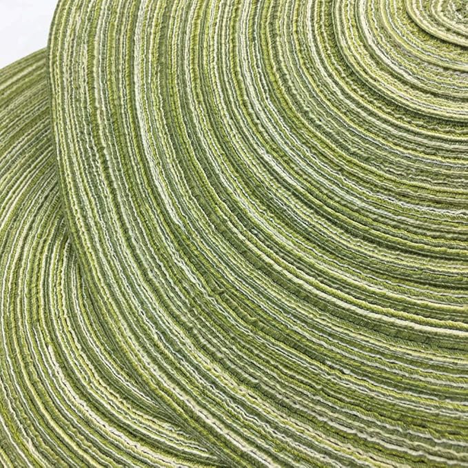 Red-A，Placemats,Round Placemats for Dining Table Set of 4 Woven Heat Resistant Non-Slip Kitchen Table Mats Diameter 14 inch(Green)